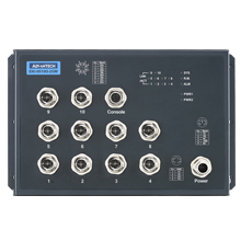 EN50155 M12 8GE + 2G Managed Switch, 24~48VDC